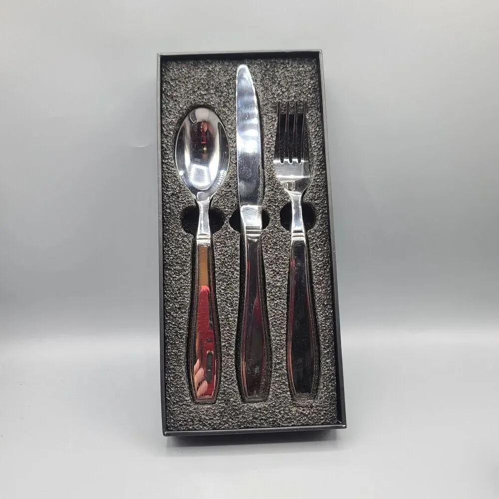 Bunmo Heavyweight Stainless Silverware Flatware Spoon Fork Knife In Box